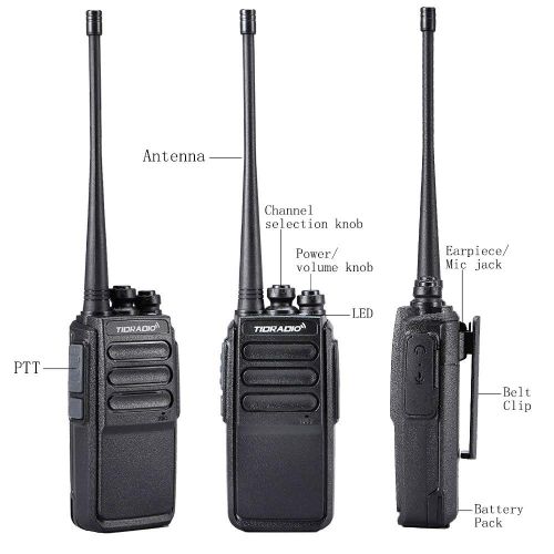  TIDRADIO Walkie Talkies for Adults Long Range Walkie Talkies Rechargeable VOX UHF Radio USB Charging Two Way Radios 6Pack