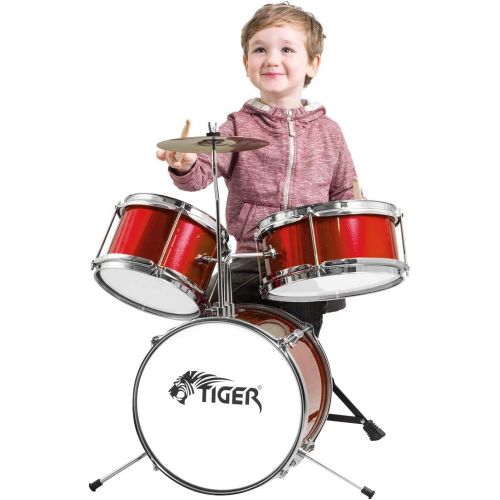  Tiger 3 Piece Junior Drum Kit Red
