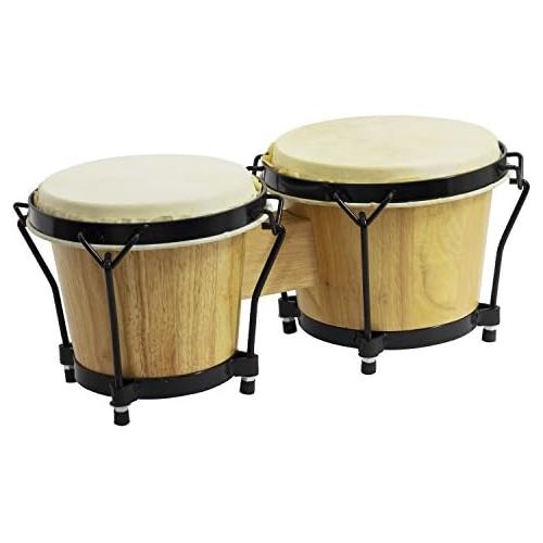  [아마존베스트]World Rhythm Natural FinishWooden Bongos Bongo Drums for Beginners, natural