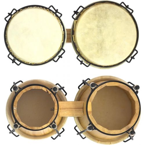  [아마존베스트]World Rhythm Natural FinishWooden Bongos Bongo Drums for Beginners, natural