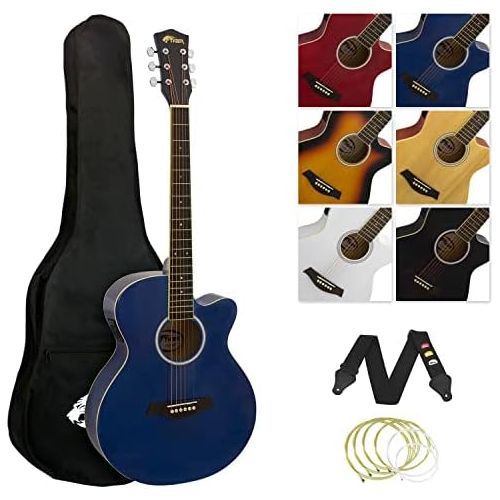  [아마존베스트]Tiger Music Tiger Electro Acoustic Guitar Pack - Blue