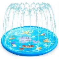 TIKTOK Water Baby Water Sprinkler Pad for Kids, Upgraded 68 Summer Outdoor Water Toys Wading Pool Splash Play Mat for Toddlers Baby, Outside Water Play Mat for 1-12 Years Old Children Boy