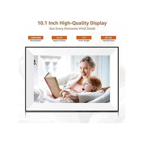  Frameo Digital Picture Frame,WiFi Digital Photo Frame with 10.1 Inch 1280x800 IPS Touch Screen,Easy Load from Phone 32GB Digital Frame,Auto Rotating Pohto/Video by Electronic Picture Frame,Best Gift…