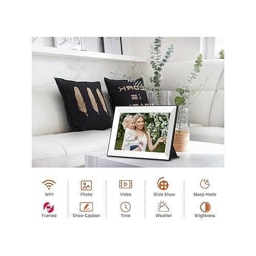  Frameo Digital Picture Frame,WiFi Digital Photo Frame with 10.1 Inch 1280x800 IPS Touch Screen,Easy Load from Phone 32GB Digital Frame,Auto Rotating Pohto/Video by Electronic Picture Frame,Best Gift…