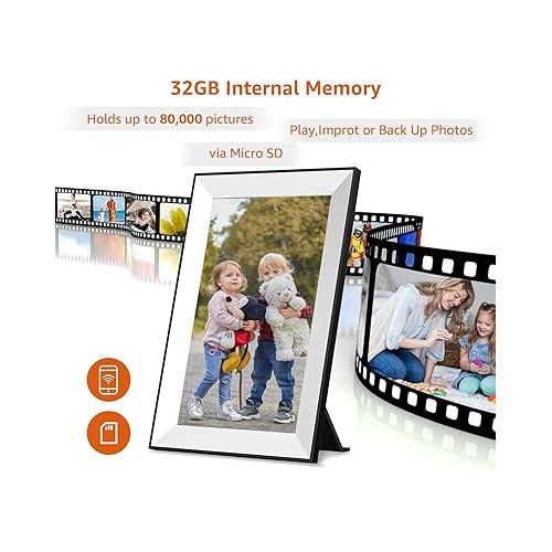  Frameo Digital Picture Frame,WiFi Digital Photo Frame with 10.1 Inch 1280x800 IPS Touch Screen,Easy Load from Phone 32GB Digital Frame,Auto Rotating Pohto/Video by Electronic Picture Frame,Best Gift…