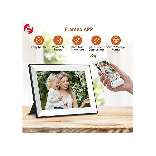  Frameo Digital Picture Frame,WiFi Digital Photo Frame with 10.1 Inch 1280x800 IPS Touch Screen,Easy Load from Phone 32GB Digital Frame,Auto Rotating Pohto/Video by Electronic Picture Frame,Best Gift…