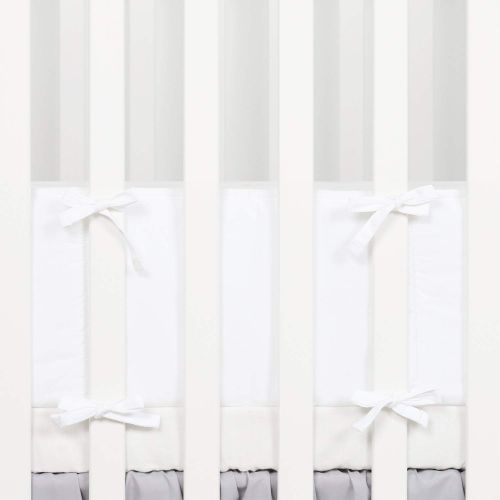  TILLYOU Cotton Collection No-Gap Nursery Mini Crib Bumper Pads for Babies 24x38, Ultra Soft &...