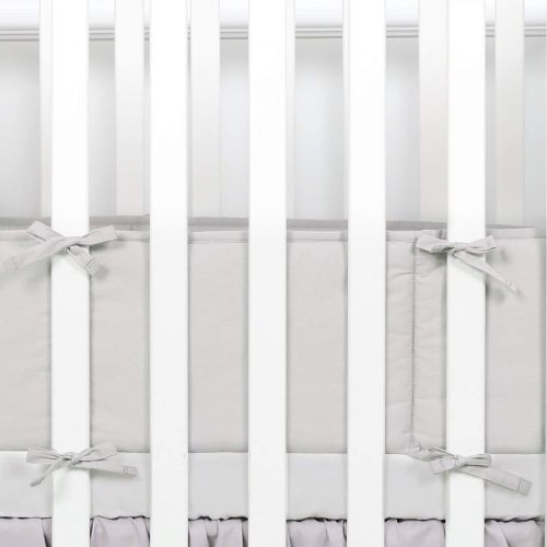  TILLYOU Cotton Collection No-Gap Nursery Mini Crib Bumper Pads for Babies 24x38, Ultra Soft &...