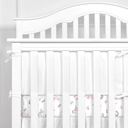  TILLYOU Cotton Collection No-Gap Nursery Mini Crib Bumper Pads for Babies 24x38, Ultra Soft &...