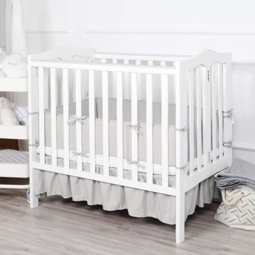  TILLYOU Cotton Collection No-Gap Nursery Mini Crib Bumper Pads for Babies 24x38, Ultra Soft &...