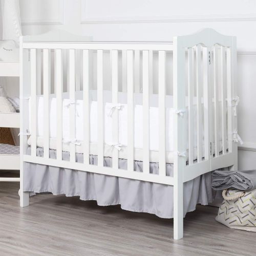  TILLYOU Cotton Collection No-Gap Nursery Mini Crib Bumper Pads for Babies 24x38, Ultra Soft &...