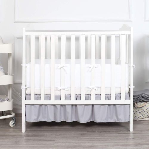  TILLYOU Cotton Collection No-Gap Nursery Mini Crib Bumper Pads for Babies 24x38, Ultra Soft &...