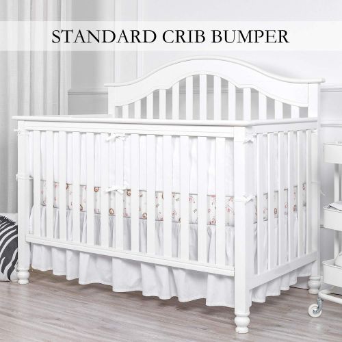  TILLYOU Cotton Collection No-Gap Nursery Mini Crib Bumper Pads for Babies 24x38, Ultra Soft &...