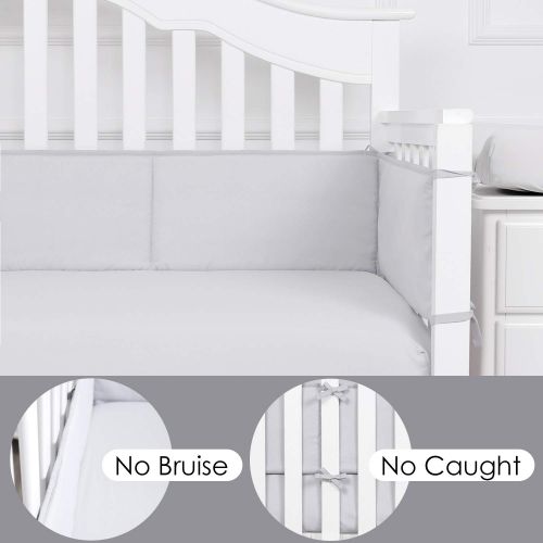  TILLYOU Baby Safe Crib Bumper Pads for Standard Cribs Machine Washable Padded Crib Liner Thick...