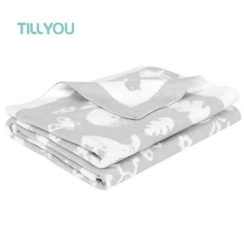  TILLYOU Egyptian Cotton Knit Baby Blanket Toddler Summer Quilt for Boys Girls Breathable Ultra...