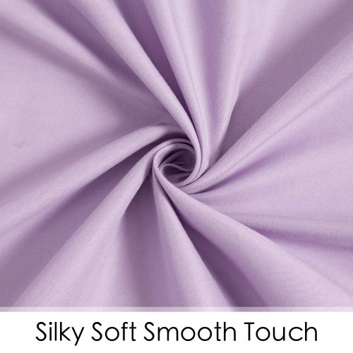  TILLYOU Silky Soft Microfiber Crib Sheets Set, Breathable Cozy Hypoallergenic Baby Sheets for Girls, 28 x 52in Fit Standard Crib & Toddler Mattress, 2 Pack Lavender & Peachy Pink