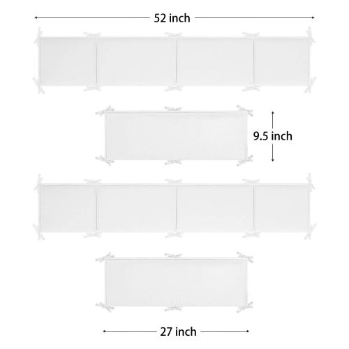  [아마존핫딜][아마존 핫딜] TILLYOU Baby Safe Crib Bumper Pads for Standard Cribs Machine Washable Padded Crib Liner Thick Padding for Nursery Bed 100% Silky Soft Microfiber Polyester Protector de Cuna, 4 Pie