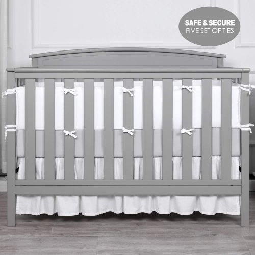  [아마존핫딜][아마존 핫딜] TILLYOU Baby Safe Crib Bumper Pads for Standard Cribs Machine Washable Padded Crib Liner Thick Padding for Nursery Bed 100% Silky Soft Microfiber Polyester Protector de Cuna, 4 Pie
