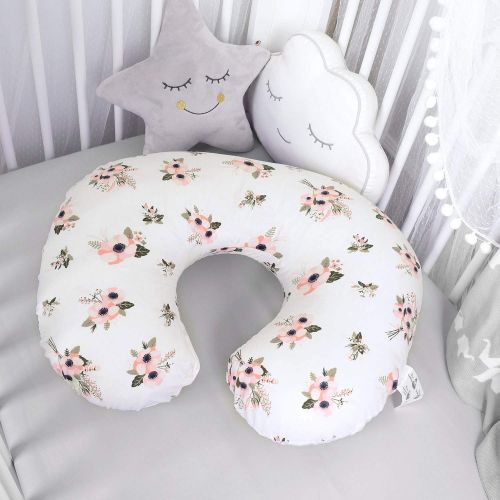  [아마존베스트]TILLYOU Large Zipper Personalized Nursing Pillow Cover, 100% Egyptian Cotton Soft Hypoallergenic Feeding Pillow Slipcovers for Baby Girls Boys, Fits Standard Infant Support Pillows