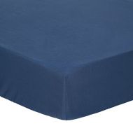 [아마존베스트]TILLYOU Microfiber Silky Soft Crib Sheet Navy, Hypoallergenic Breathable Fitted Toddler...