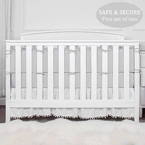  [아마존베스트]TILLYOU Baby Safe Crib Bumper Pads for Standard Cribs Machine Washable Padded Crib Liner Thick...