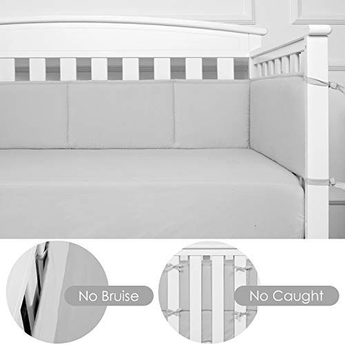  [아마존베스트]TILLYOU Baby Safe Crib Bumper Pads for Standard Cribs Machine Washable Padded Crib Liner Thick...