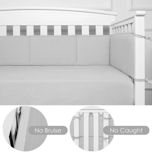  [아마존베스트]TILLYOU Baby Safe Crib Bumper Pads for Standard Cribs Machine Washable Padded Crib Liner Thick...