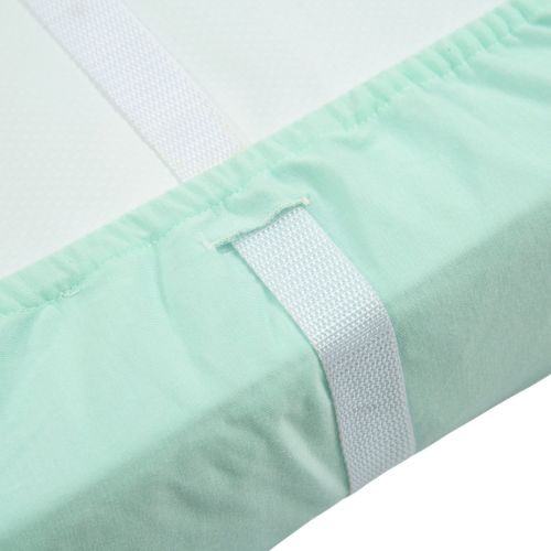  TILLYOU Jersey Knit Ultra Soft Changing Pad Cover Set-Cradle Sheet Unisex Change Table Sheets for Baby Girls and Boys-Fit 32/34 x 16 Pad-Comfortable Cozy -2 Pack Lt Green & Lt Gray