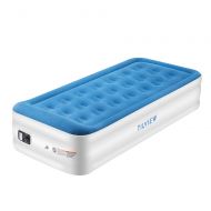TILVIEW Twin Size Air Mattress Raised Air Bed Blow Up Elevated Inflatable Airbed with Built-in Electric Pump, Storage Bag and Repair Patches Included, Max Height 18.5 Inch, Blue, 2