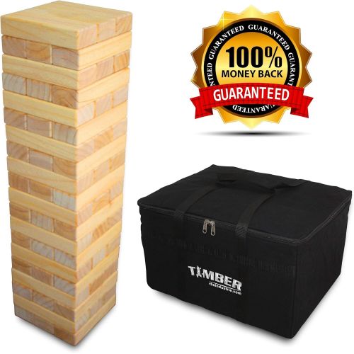  Giant Timber - Jumbo Size Wood Game - Ideal for Outdoors - Perfect for Adults, Kids XL Pcs 7.5 X 2.5 X 1.5 Inch - Over 5 Feet