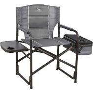 TIMBER RIDGE Lightweight Camping Chair, Portable Laurel Director's Chair with Foldable Side Table, Cooler Bag & Mesh Pocket, Compact Outdoor Folding Lawn Chair, Supports 300lbs, Grey