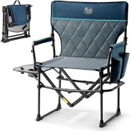 TIMBER RIDGE Heavy Duty Camping Chair with Compact Size, Portable Directors Chair with Side Table and Pocket for Camping, Lawn, Sports and Fishing, Supports Up to 400lbs,Navy