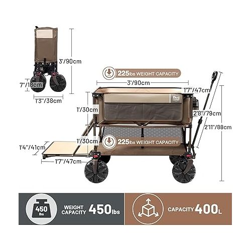  TIMBER RIDGE 400L Large Capacity Folding Double Decker Wagon, 54