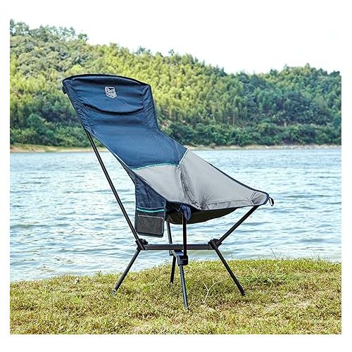  TIMBER RIDGE High Back Ultralight Camping Chair, Lightweight Compact Portable Folding Chairs for Adults Outdoor Backpacking Hiking Beach