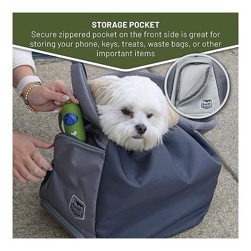  TIMBER RIDGE Dog Sling Dog Carrier with Adjustable Strap & Zipper Pocket Dog Slings for Small Dogs with Removable Pet Pad, Puppy Carrier Sling Bag Carrier for Dogs Cats,(Grey,20lb)