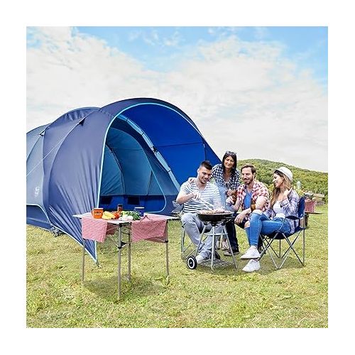  TIMBER RIDGE 8 Person Camping Tent with Large Porch, Portable Waterproof Windproof Family Tent with Rainfly Carry Bag Room Divider, Easy Set-up Tent with Excellent Ventilation for Camping, 3 Season