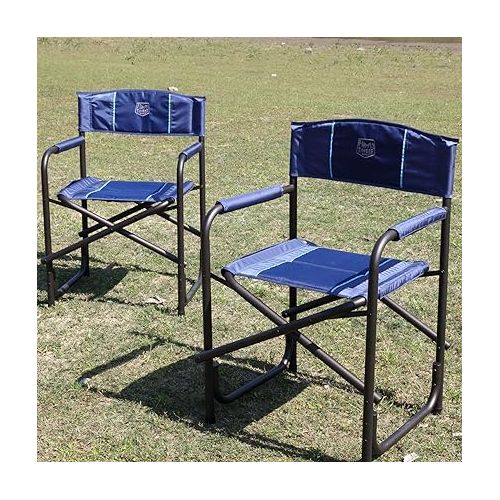  TIMBER RIDGE Heavy Duty Collapsible Camping Adults Foldable Portable Lounge Chair for Outdoor, Lawn, Picnic, Fishing, Supports 300 lbs, Blue (19