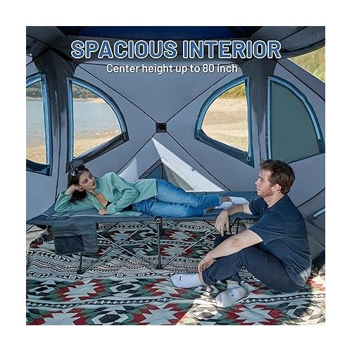  TIMBER RIDGE Pop-Up Portable Weather Resistant Camping Hub Tent, Easy Instant 60 Second Set-Up, 4 Person Tents for Camping