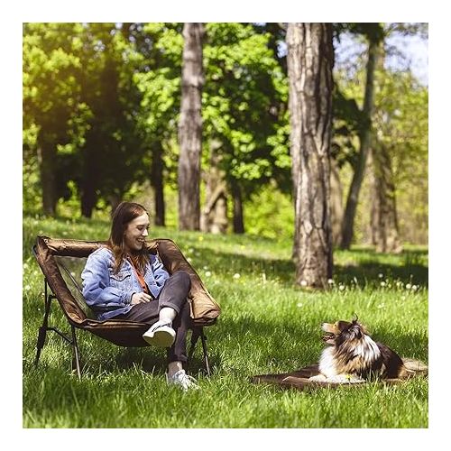  TIMBER RIDGE Folding Outside with Removable Seat Padded Camp Chairs for Adults, Supports 225LBS, Ideal Gift for Pet Owner