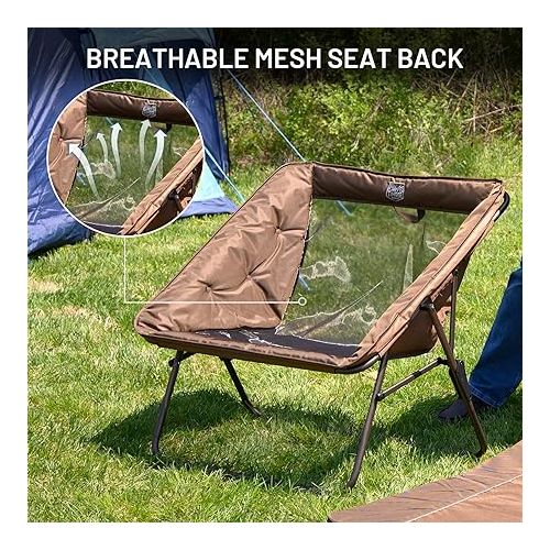  TIMBER RIDGE Folding Outside with Removable Seat Padded Camp Chairs for Adults, Supports 225LBS, Ideal Gift for Pet Owner