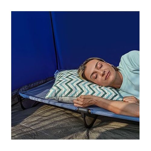  TIMBER RIDGE Lightweight Aluminum Camping Cot, 20-Second Quick Set-Up Folding Cot with Zipper Closure, Portable Carry Bag Included for Camping, Travel and Outdoors, Support up to 225lbs, Navy