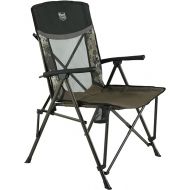 TIMBER RIDGE Heavy Duty Collapsible Padded Hard Arm and Cup Holder Foldable Outdoor Lounge Chairs for Lawn, Beach, Supports up to 300 lbs, Camo