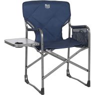 TIMBER RIDGE Hot and Cold Outdoor Folding Chairs with Cup Holder and Storage Pouch Ideal for Camping Lawn Patio Indoor, Heavy Duty Supports 300lbs, Blue