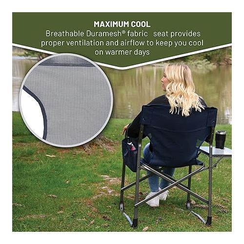  TIMBER RIDGE Hot and Cold Folding Storage Pouch and Chair Cover Ideal for Lawn Patio Outdoor, Heavy Duty Supports 300lbs, Blue