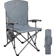 Timber Ridge Folding Removable Seat Padded Lawn Foldable Outdoor Camp Chair for Adults, Supports Up to 300 LBS, Grey