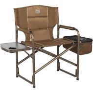 TIMBER RIDGE Folding Director Side Table for Adults Portable Camp Chairs for Outdoor, Lawn, Sports, Fishing, Supports 300 Lbs, Earth Brown