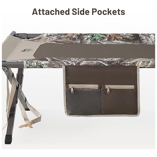  TIMBER RIDGE Outdoor Bed Cots for Sleeping with Carry Bag Foldable XL Hunting for Camping, Hiking, Camouflage，Home, Travel, Support up to 300 lbs, Camo
