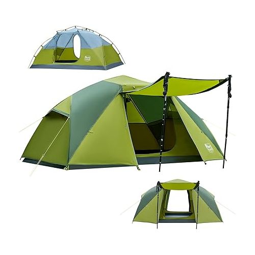  TIMBER RIDGE 2 Person Backpacking Tent, Weather Resistant Lightweight Camping Tent for 3 Season, Large Size Easy Set-up Tent for Hiking, Camping, Bikepacking and Mountaineering, Green