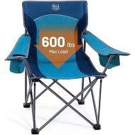 TIMBER RIDGE Oversized Folding Camping Chair for Adults, Support 600 LBS Heavy Duty with Cup Holder Side Pocket for Camp, Lawn, Picnic, Blue
