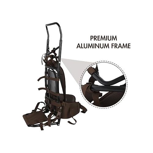  Timber Ridge External Aluminum Frame Hiking Backpacks, Brown, 35.8 x 6.7 x 15.7
